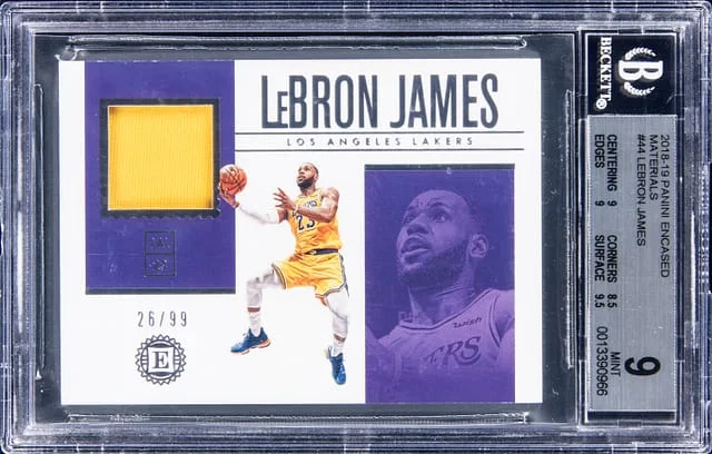 2018-19 Panini Encased LeBron James Materials #44 card image