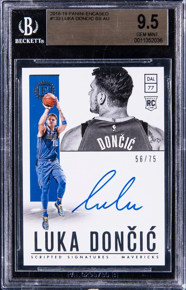 2018-19 Panini Encased Luka Doncic Scripted Signatures #133 card image