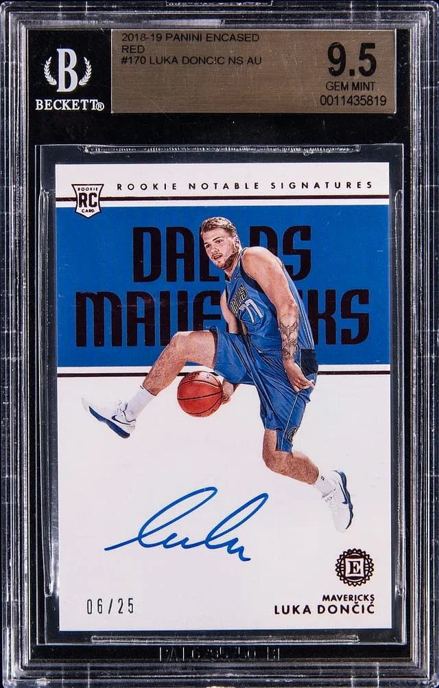 2018-19 Panini Encased Luka Doncic Notable Signatures Red #170 card image