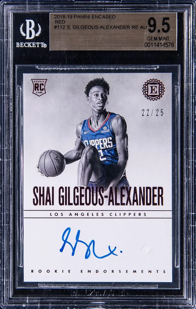 2018-19 Panini Encased Shai Gilgeous-Alexander Endorsements Autographs Red #112 card image