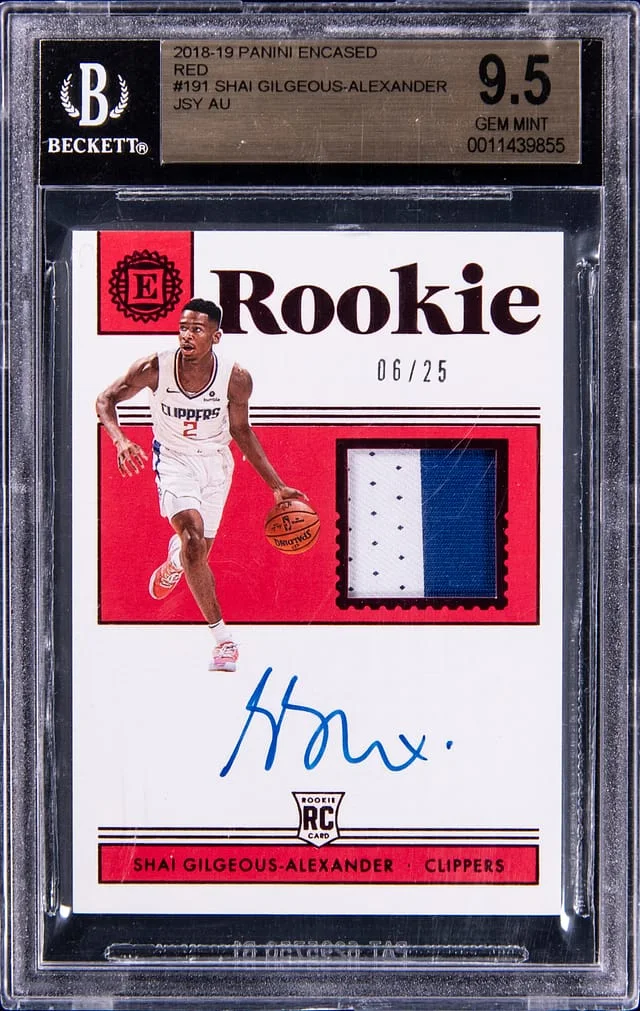 2018-19 Panini Encased Shai Gilgeous-Alexander Jersey Autograph #191 card image