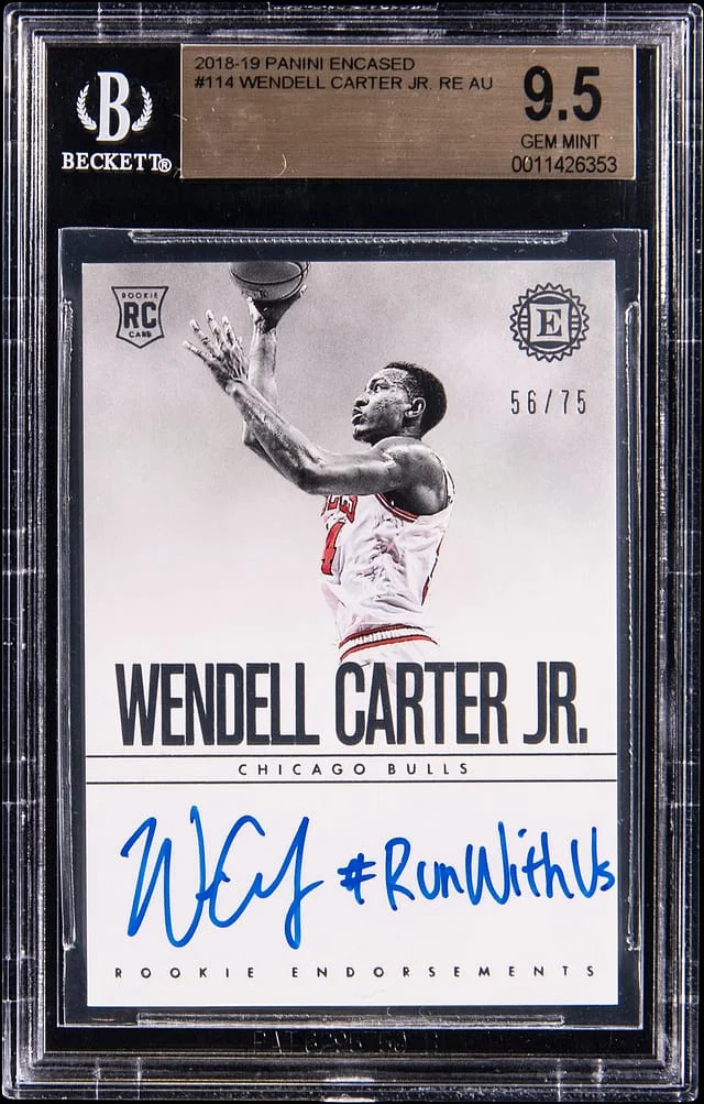2018-19 Panini Encased Wendell Carter Jr. Endorsements #114 card image