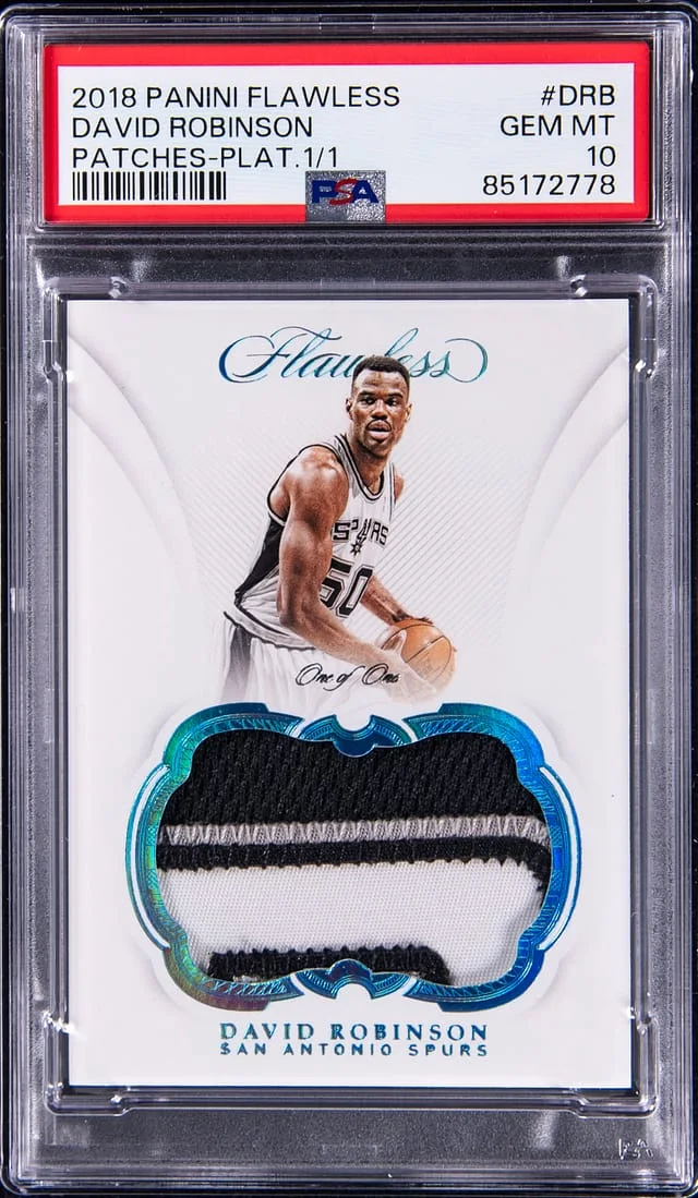 2018-19 Panini Flawless David Robinson Patches Platinum #P-DRB card image