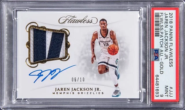 2018-19 Panini Flawless Jaren Jackson Jr. Patch Autograph Gold #PA-JJJ card image