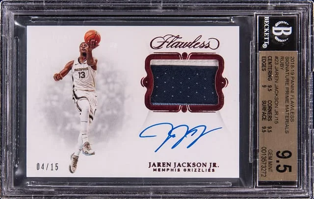 2018-19 Panini Flawless Jaren Jackson Jr. Signature Prime Materials Ruby #SP-JJJ card image