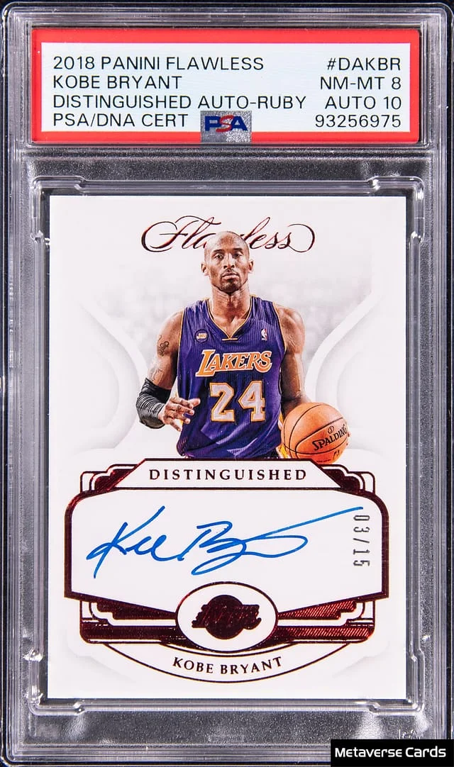 2018-19 Panini Flawless Kobe Bryant Distinguished Autographs Ruby #DA-KBR card image