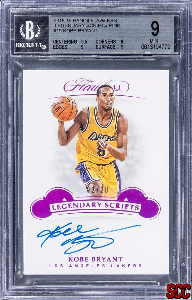 2018-19 Panini Flawless Kobe Bryant Legendary Scripts Pink #LS-KBR card image
