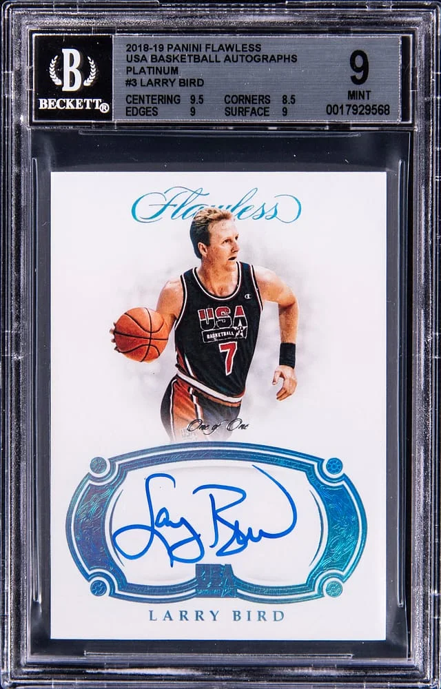2018-19 Panini Flawless Larry Bird USA Basketball Autographs Platinum #US-LBD card image