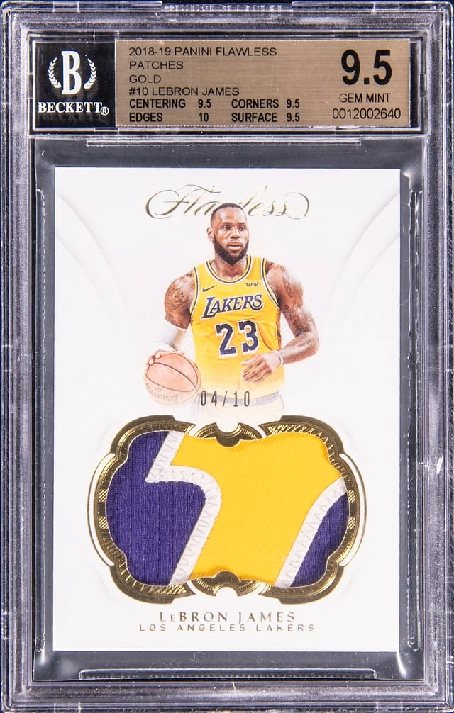 2018-19 Panini Flawless LeBron James Patches Gold #10 card image
