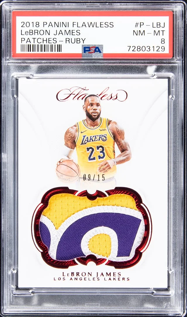 2018-19 Panini Flawless LeBron James Patches Ruby #P-LBJ card image