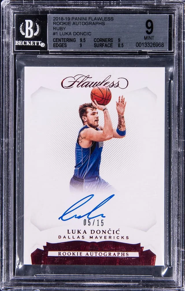 2018-19 Panini Flawless Luka Doncic Autographs Ruby #1 card image