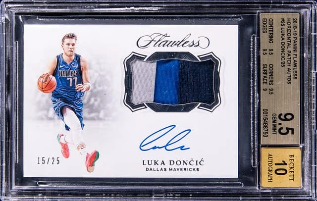 2018-19 Panini Flawless Luka Doncic Horizontal Patch Autograph #HP-LDC card image