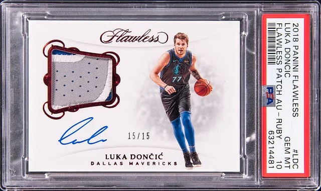 2018-19 Panini Flawless Luka Doncic Patch Autograph Ruby #LDC card image