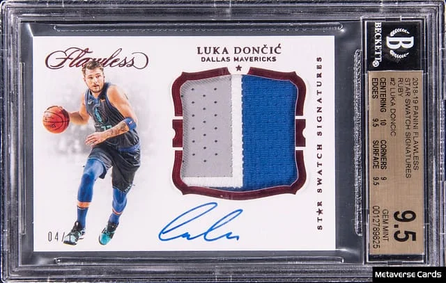 2018-19 Panini Flawless Luka Doncic Star Swatch Signatures #SS-LDC card image