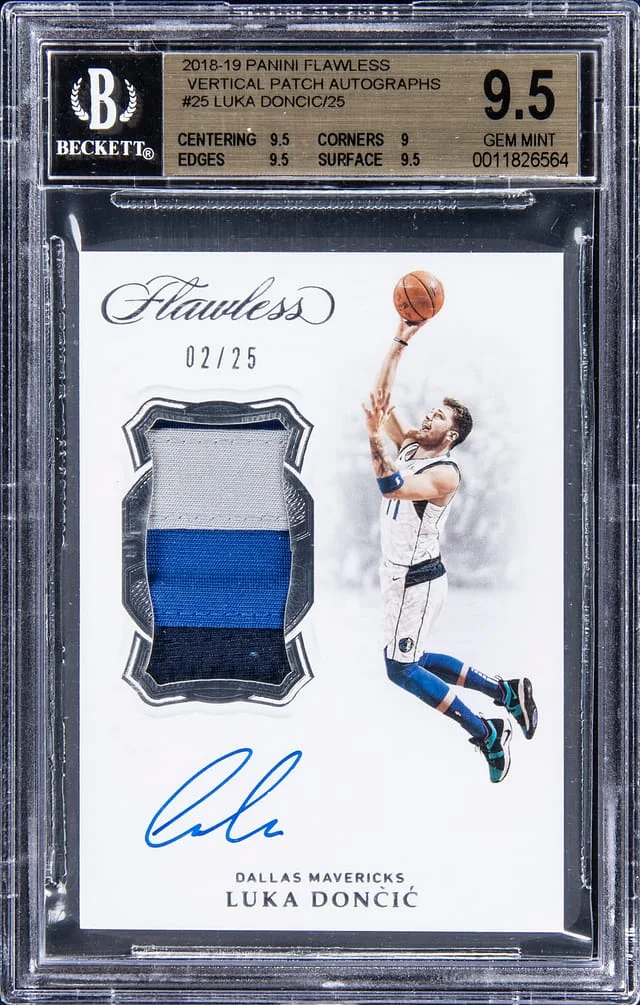 2018-19 Panini Flawless Luka Doncic Vertical Patch Autographs #VP-LDC card image