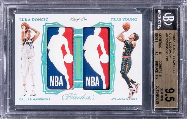 2018-19 Panini Flawless Luka Doncic/Trae Young Dual Logoman #DL-PL card image