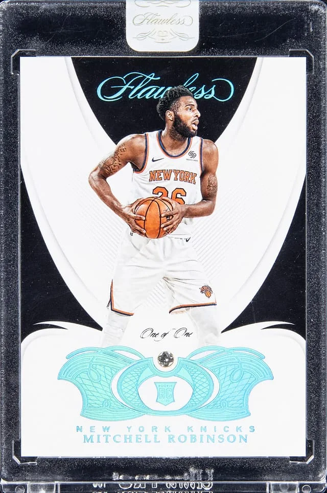 2018-19 Panini Flawless Mitchell Robinson Relic - Panini Encased Diamond Relics Black #91 card image