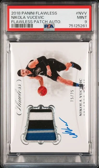 2018-19 Panini Flawless Nikola Vucevic Patch Autographs #PA-NVV card image