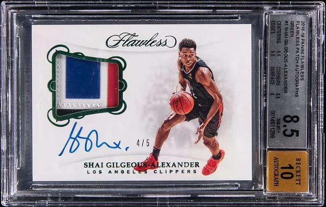 2018-19 Panini Flawless Patch Autographs Green #PA #no-number card image