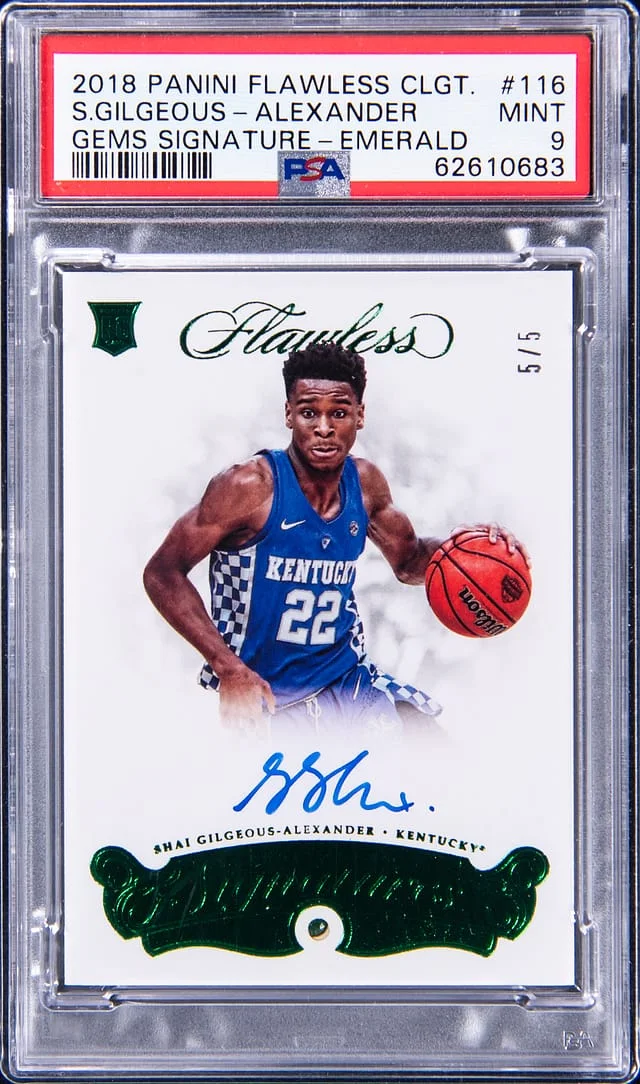 2018-19 Panini Flawless Shai Gilgeous-Alexander Collegiate Autograph Ruby #116 card image