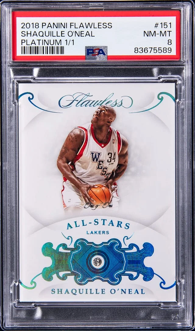 2018-19 Panini Flawless Shaquille O'Neal All-Stars Platinum #151 card image