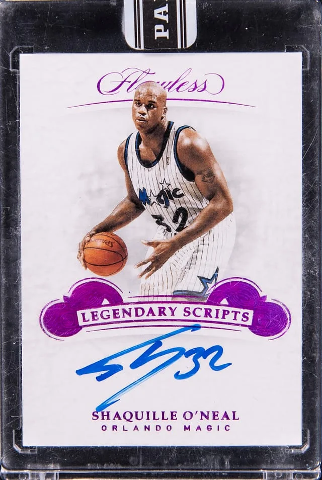 2018-19 Panini Flawless Shaquille O'Neal Legendary Scripts Black Box 2022 #LS-SON card image