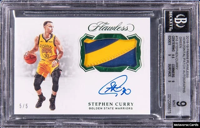 2018-19 Panini Flawless Stephen Curry Horizontal Patch Autographs Ruby #HP-SCY card image