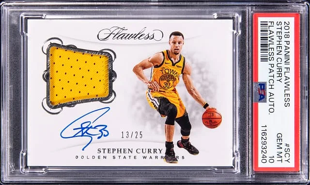 2018-19 Panini Flawless Stephen Curry Patch Autographs #PA-SCY card image