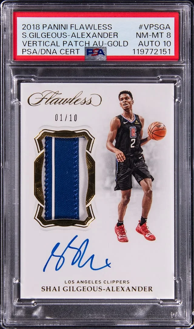 2018-19 Panini Flawless Vertical Patch Autographs Gold #VP #no-number card image