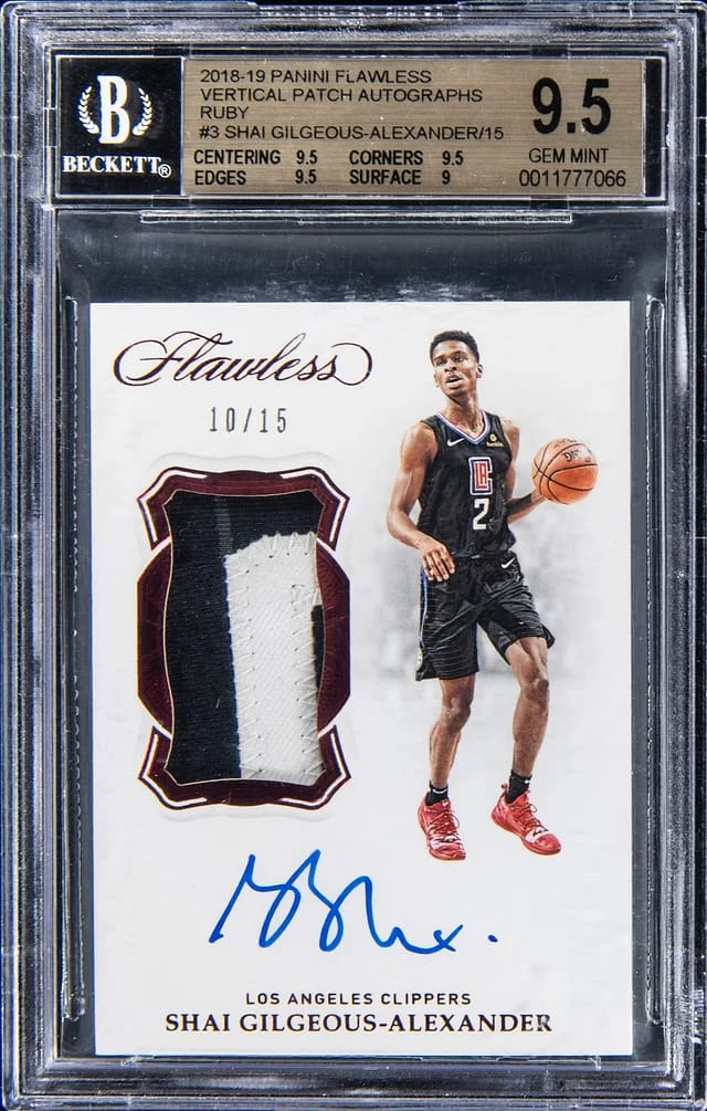 2018-19 Panini Flawless Vertical Patch Autographs Ruby #VP #no-number card image