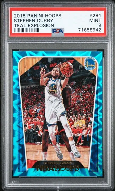 2018-19 Panini Hoops Stephen Curry Teal Explosion #281 card image