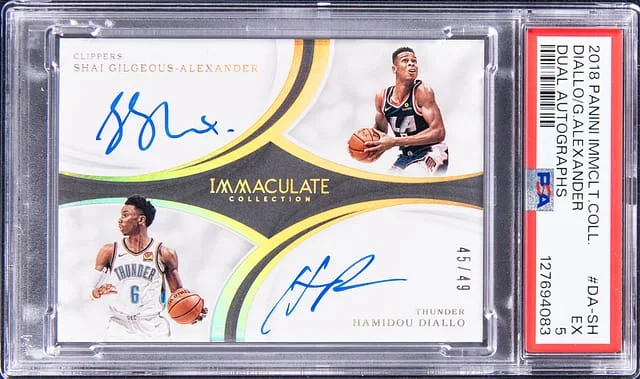 2018-19 Panini Immaculate Collection Hamidou Diallo/Shai Gilgeous-Alexander Dual Dual Autographs #DA-SH card image
