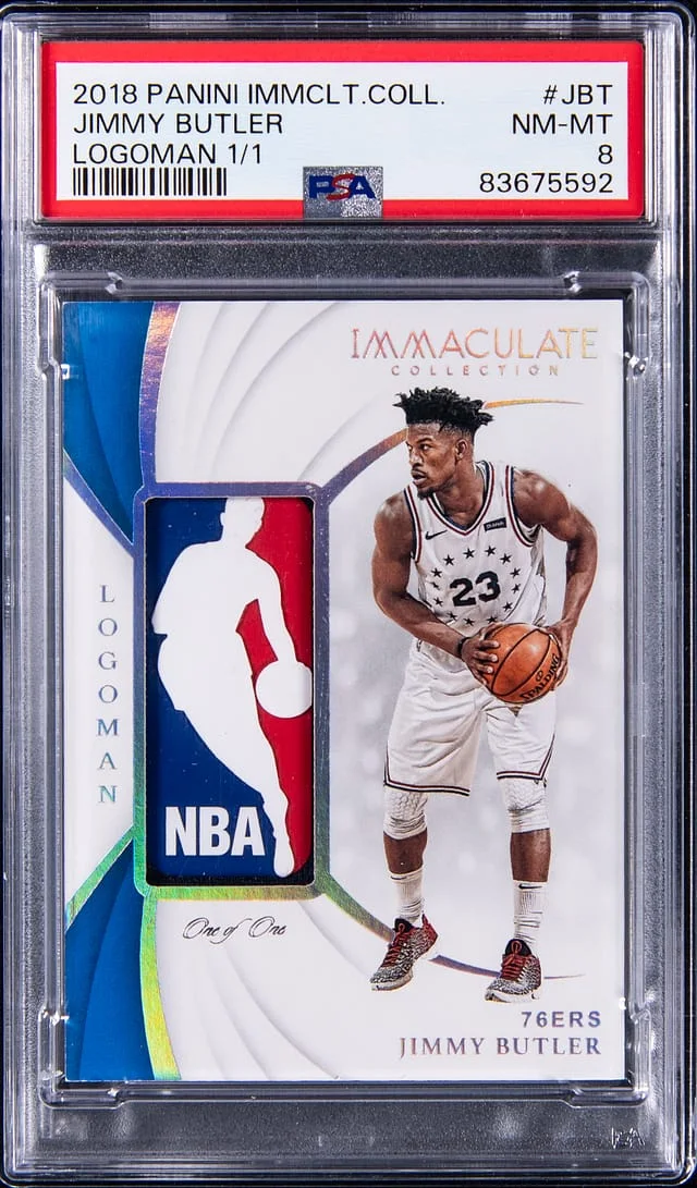 2018-19 Panini Immaculate Collection Jimmy Butler Logoman #LM-JBT card image