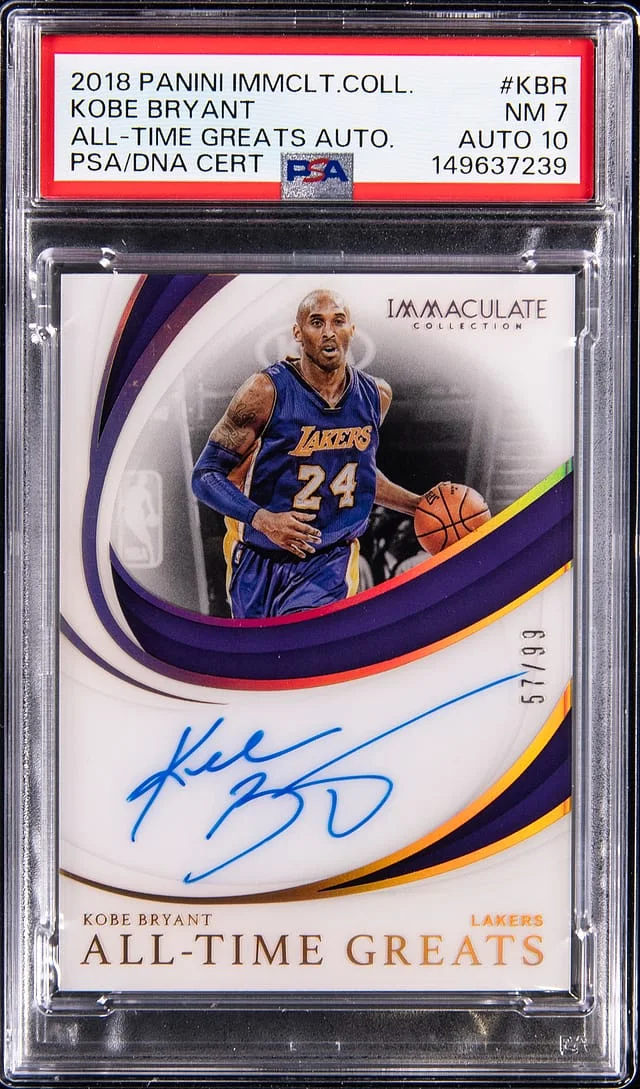 2018-19 Panini Immaculate Collection Kobe Bryant All-Time Greats Autograph #AG-KBR card image