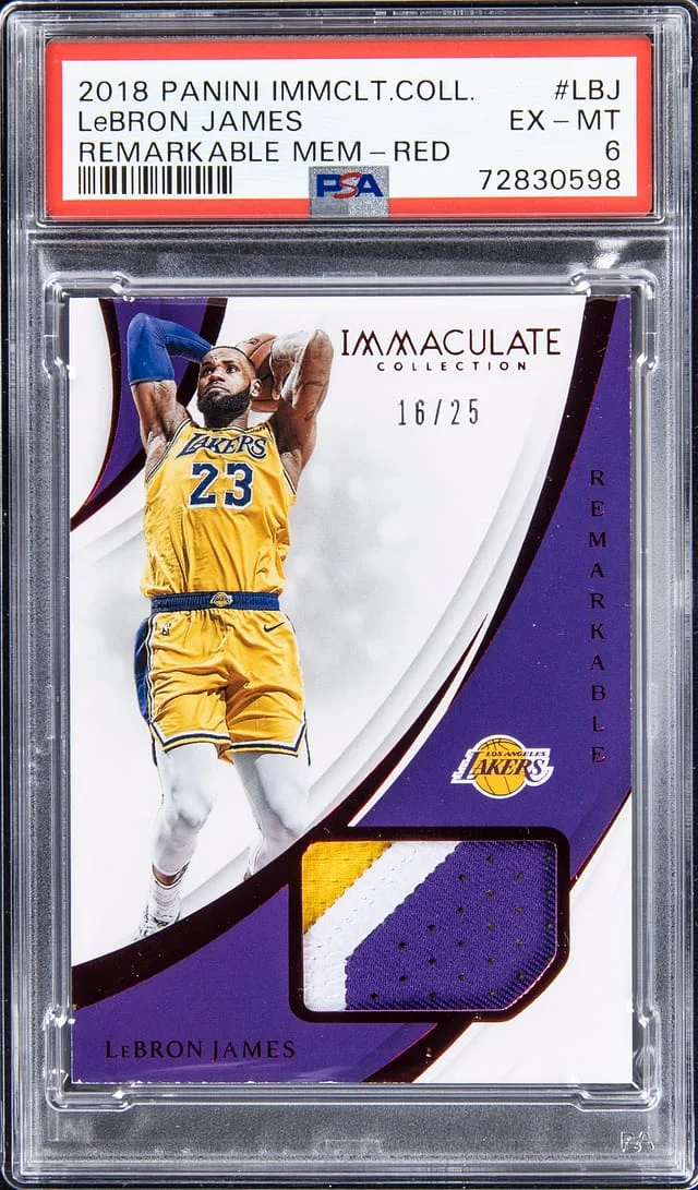 2018-19 Panini Immaculate Collection LeBron James Remarkable Memorabilia Red #RM-LBJ card image