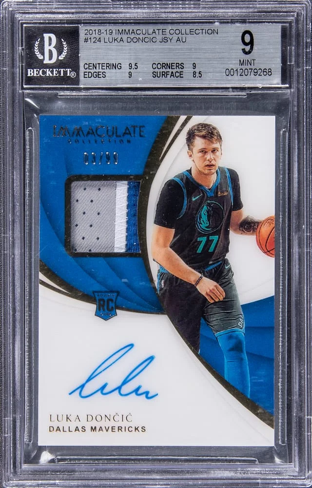 2018-19 Panini Immaculate Collection Luka Doncic Patch Autographs (RPA) #124 card image