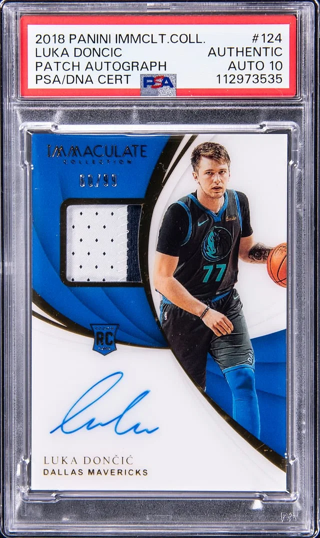 2018-19 Panini Immaculate Collection Luke Doncic Patch Autograph #124 card image