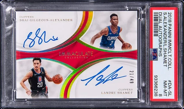 2018-19 Panini Immaculate Collection Shai Gilgeous-Alexander/Landry Shamet Dual Autographs #DA-SL card image