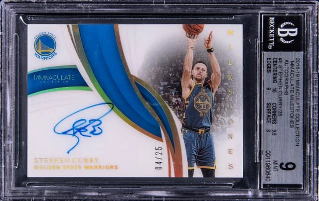 2018-19 Panini Immaculate Collection Stephen Curry Immaculate Milestones Autographs #IML-SC card image