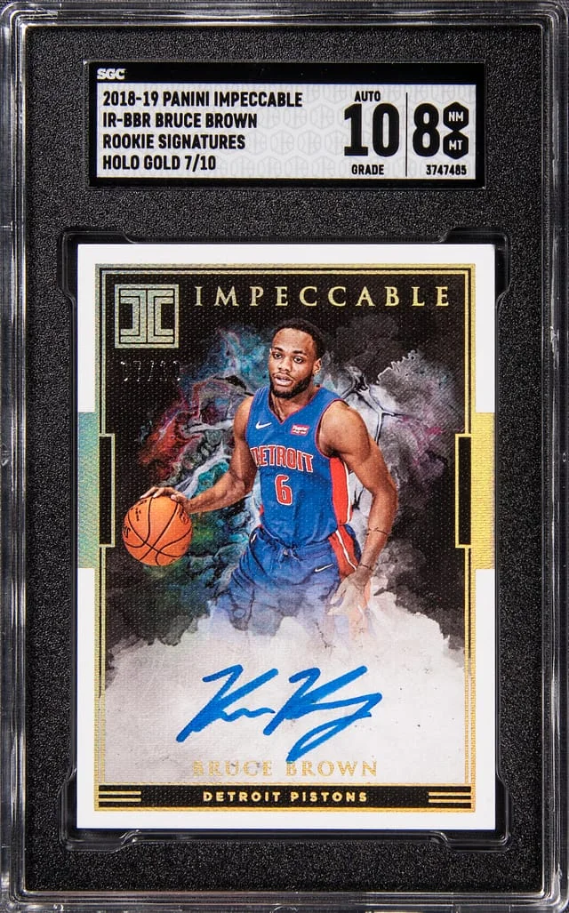 2018-19 Panini Impeccable Bruce Brown Signatures Holo Gold #IR-BBR card image