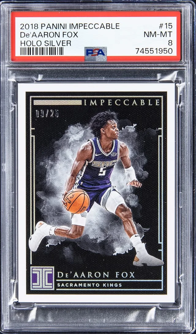 2018-19 Panini Impeccable De'Aaron Fox Holo Silver #15 card image