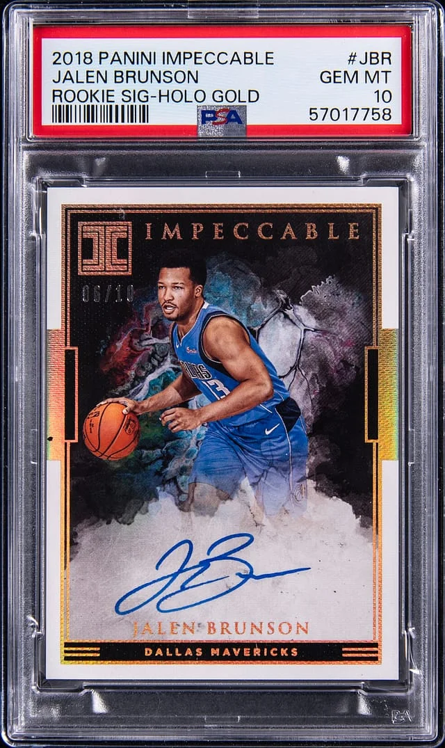 2018-19 Panini Impeccable Jalen Brunson Signatures Holo Gold #IR-JBR card image