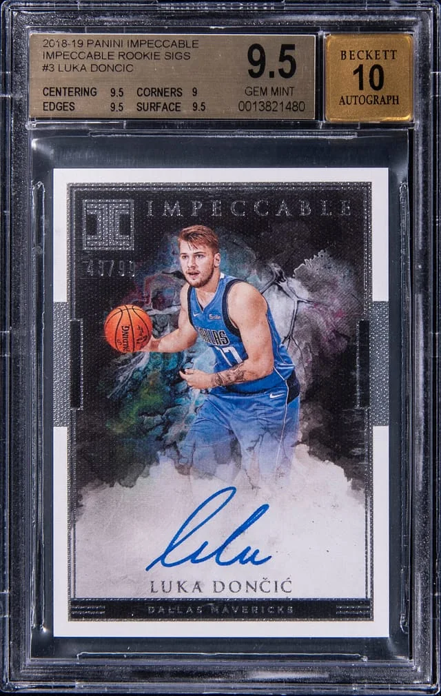2018-19 Panini Impeccable Luka Doncic Signatures Holo Silver #IR-LDC card image