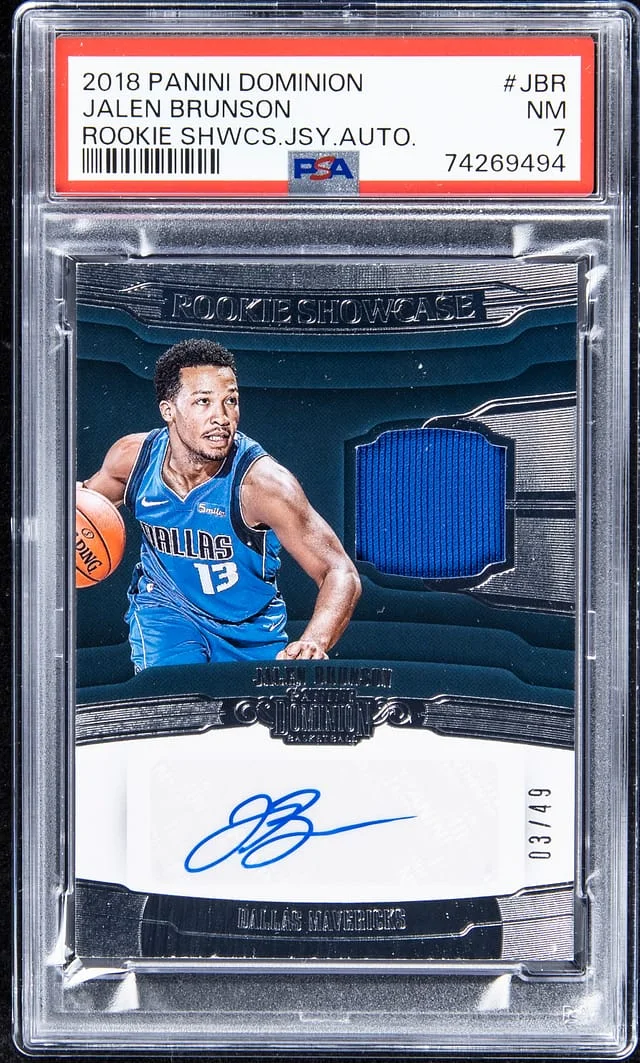 2018-19 Panini Jalen Brunson Dominion Showcase Jersey Autograps #RS-JBR card image