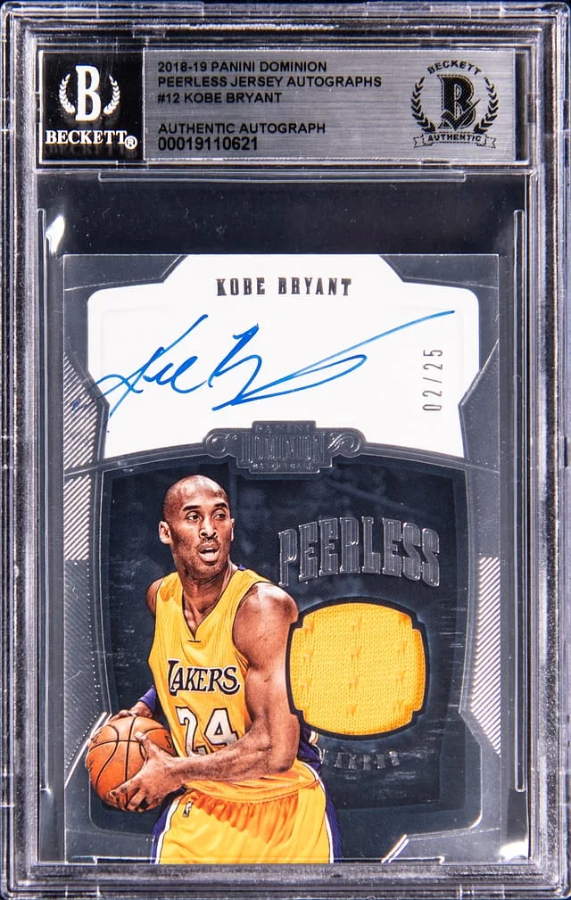 2018-19 Panini Kobe Bryant Dominion Peerless Jersey Autographs #PJ-KBR card image