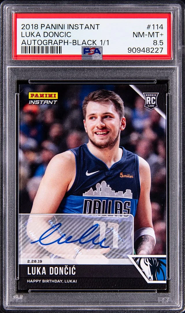 2018-19 Panini Luka Doncic Instant Autographs Black #114 card image
