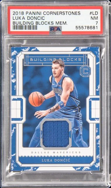 2018-19 Panini Luka Doncic Cornerstones Building Blocks Memorabilia #LD card image