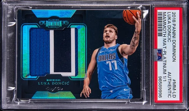 2018-19 Panini Luka Doncic Dominion Mammoth Materials Platinum #MM-LD card image