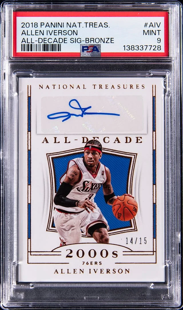 2018-19 Panini National Treasures Allen Iverson All-Decade Signature Bronze #AD-AIV card image