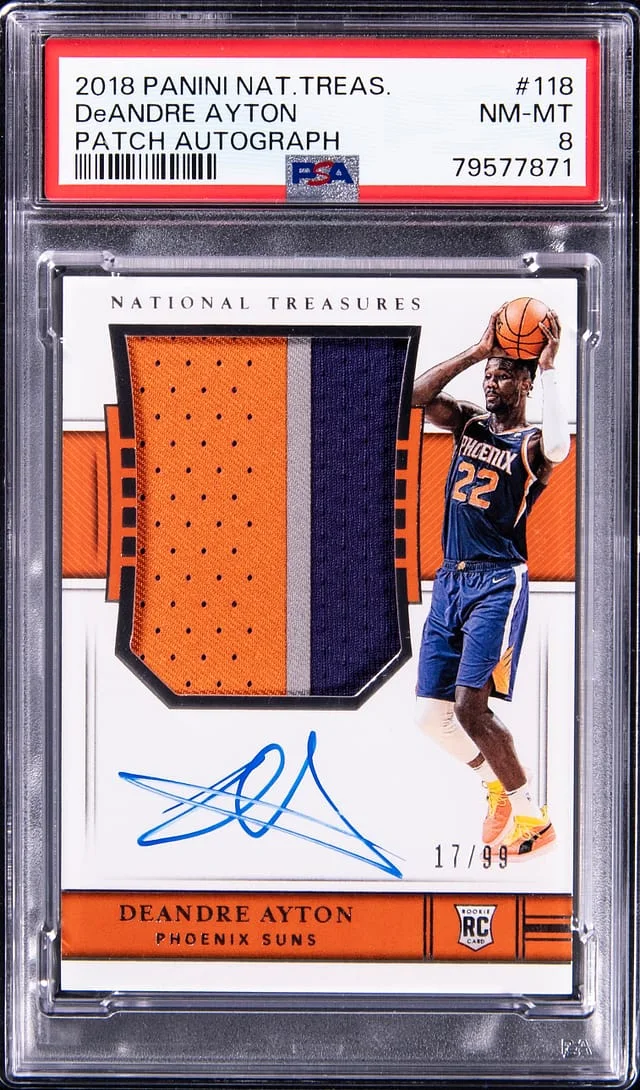 2018-19 Panini National Treasures DeAndre Ayton Patch Autograph (RPA) #118 card image